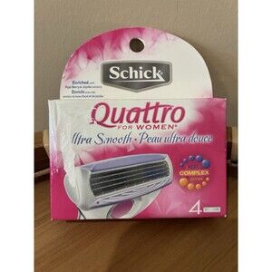 Schick Quattro For Women, Ultra Smooth Razor Blade Refills, 4 Cartridges